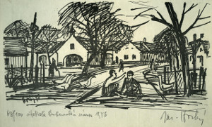 
      		Dubenecká náves, sítotisk, 1976      	